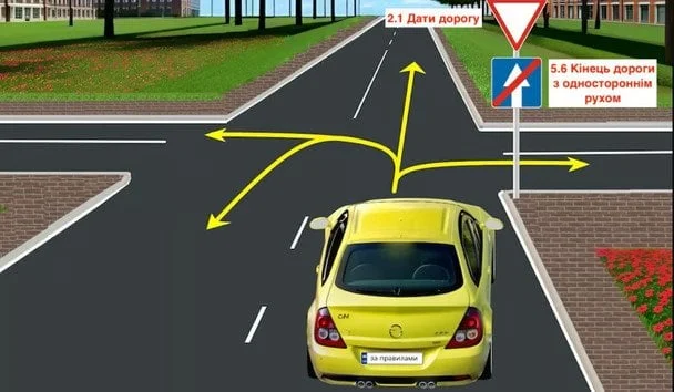 В якому напрямку забороняється їхати водієві: тест ПДР