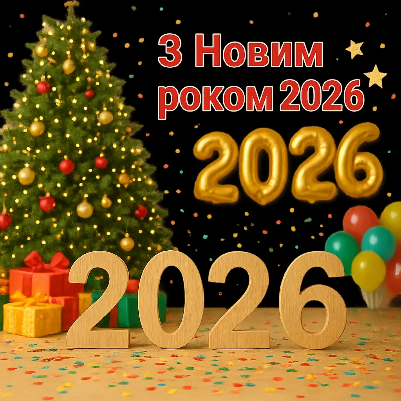 Привітання з прийдешнім новим роком 2026