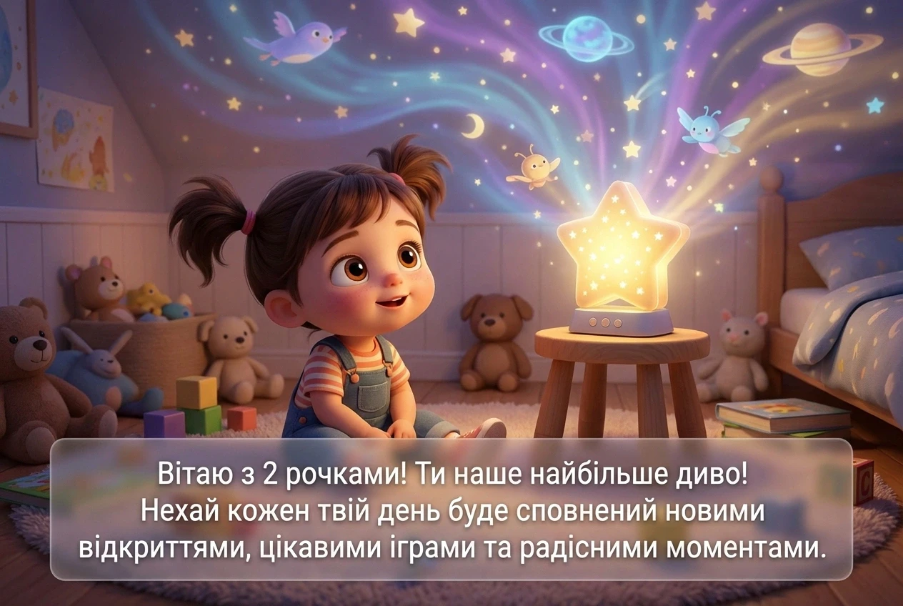 з днем народження 2 роки своїми словами