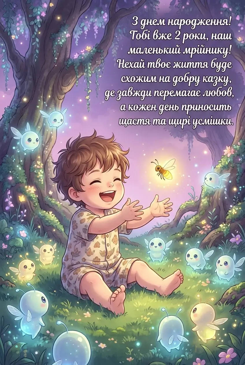 з днем народження 2 роки своїми словами