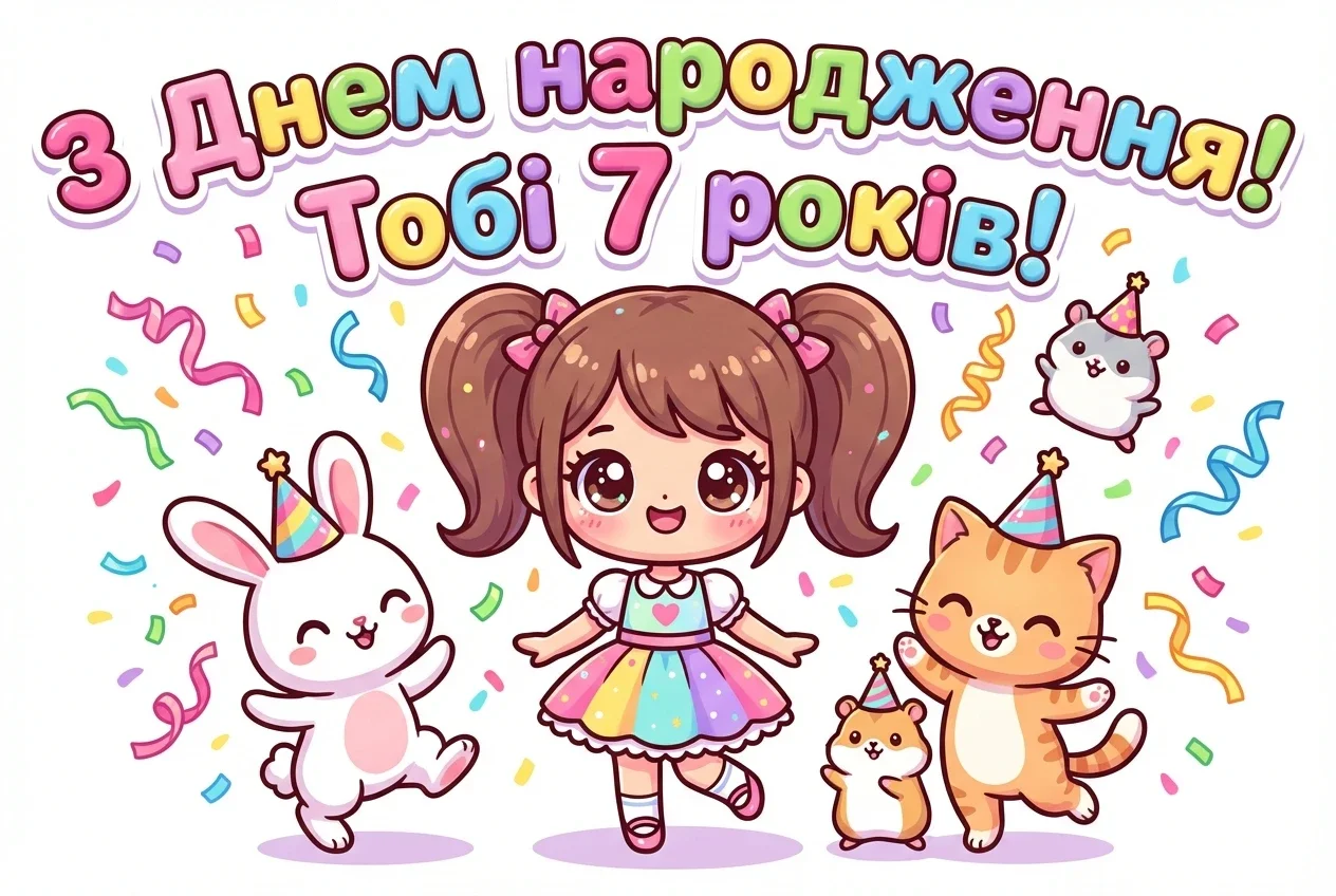 з днем народження внучок 7 років