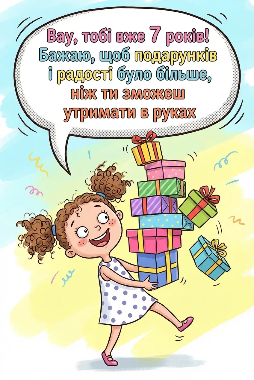 з днем народження внучок 7 років