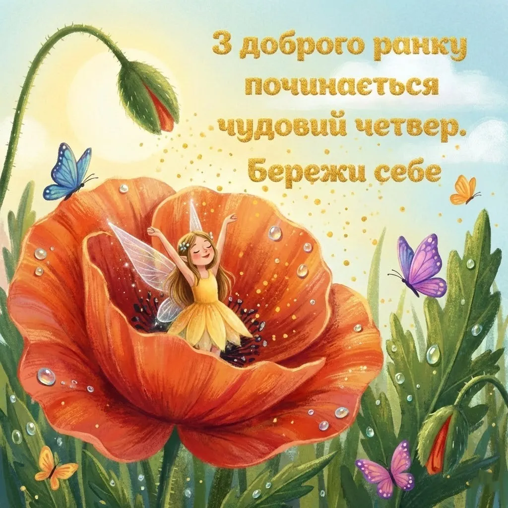 Доброго ранку четверга: картинки українською для душевного настрою