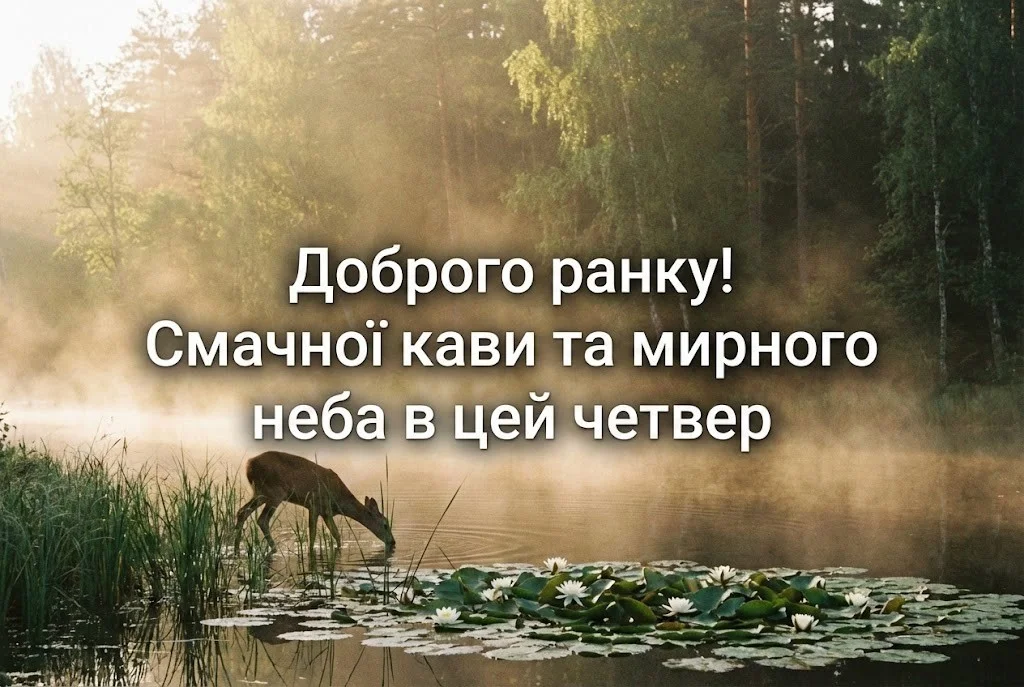 Доброго ранку четверга: картинки українською для душевного настрою
