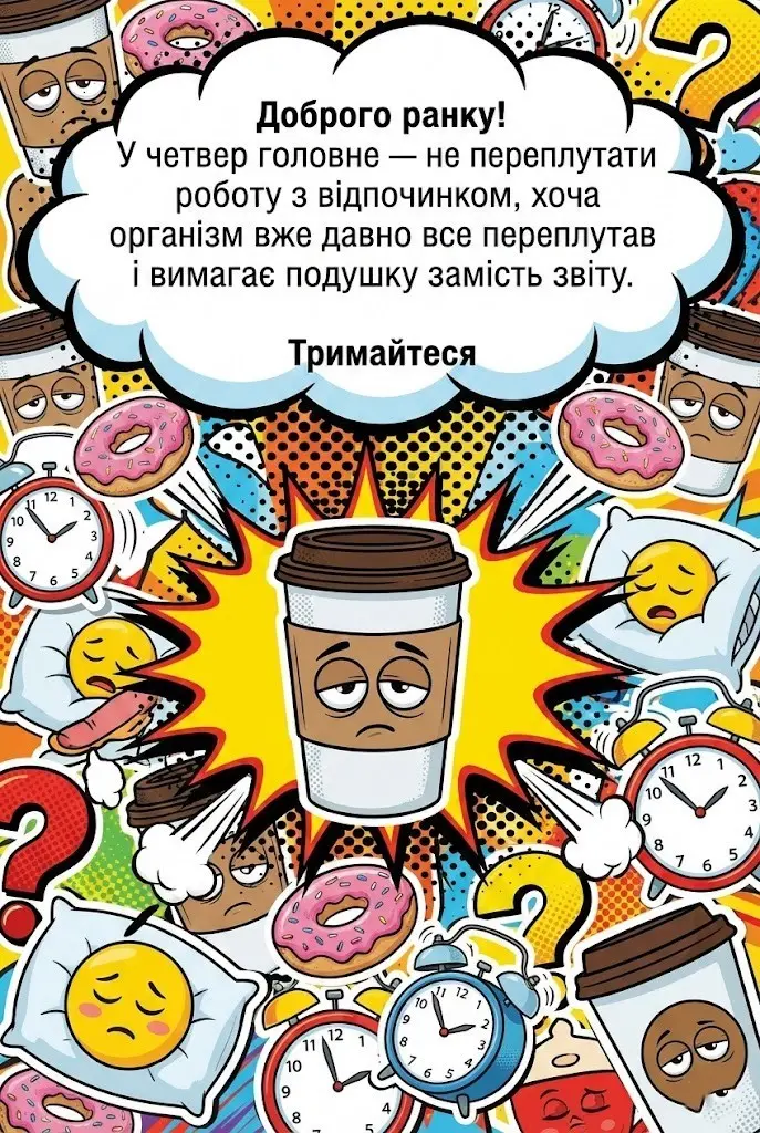 Доброго ранку четверга: картинки українською для душевного настрою
