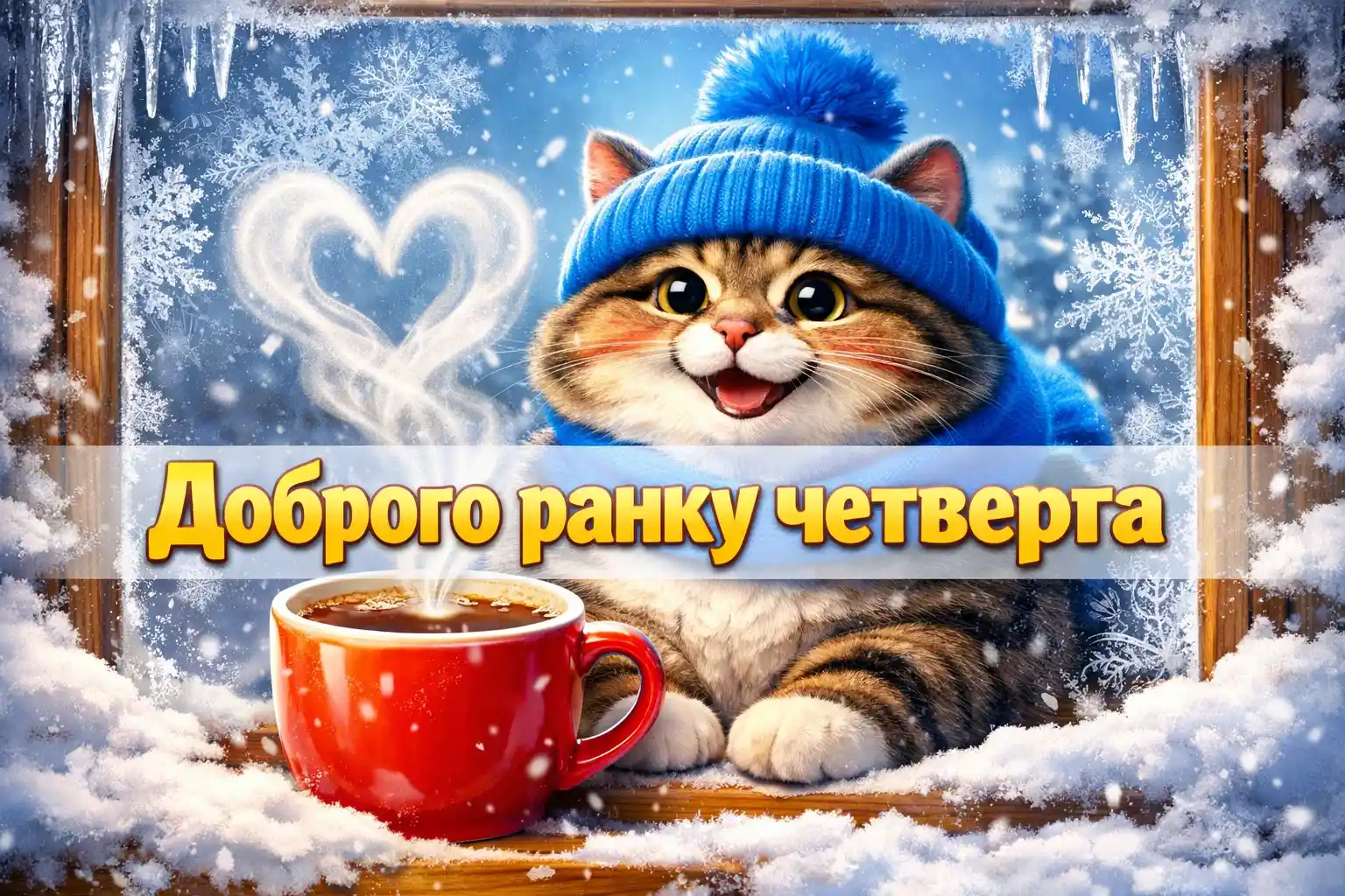 Доброго ранку четверга: зима, затишні листівки та найтепліші побажання для гарного настрою