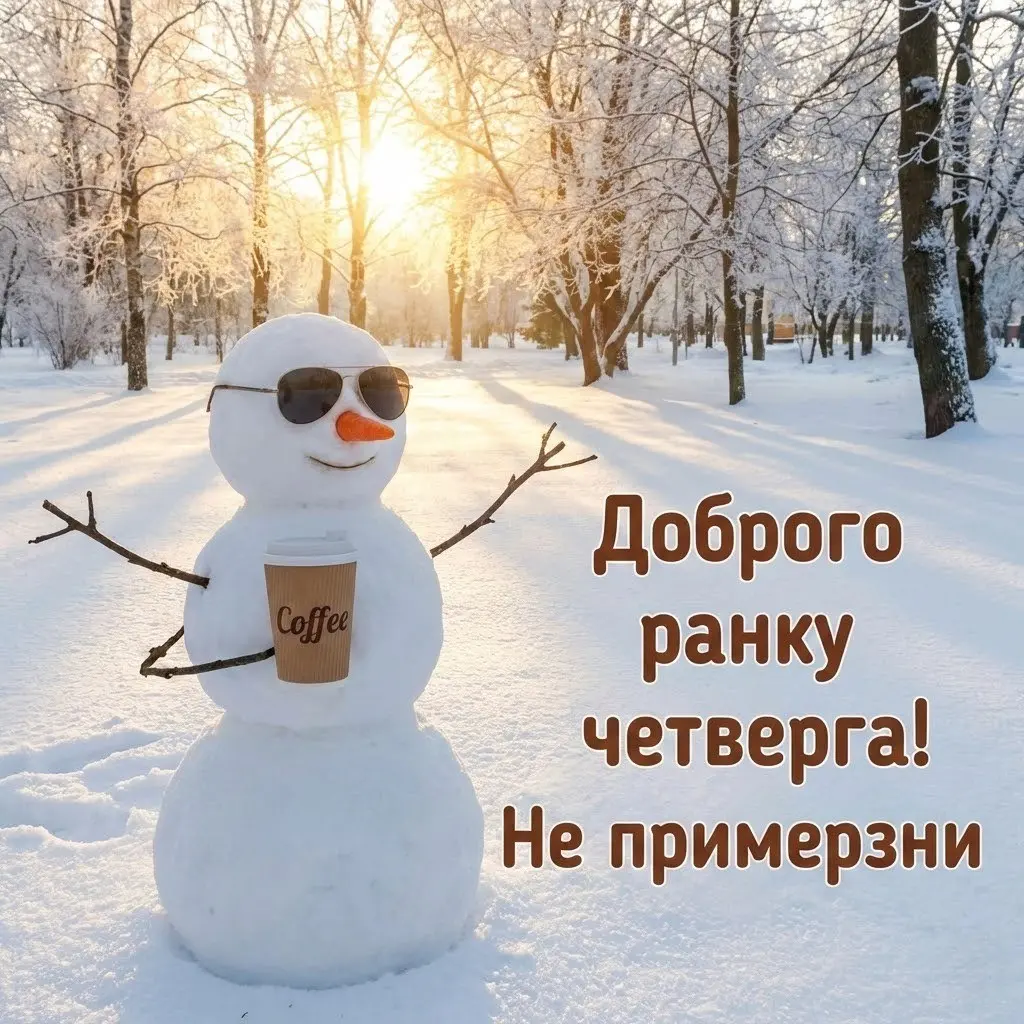 Доброго ранку четверга: зима, затишні листівки та найтепліші побажання для гарного настрою