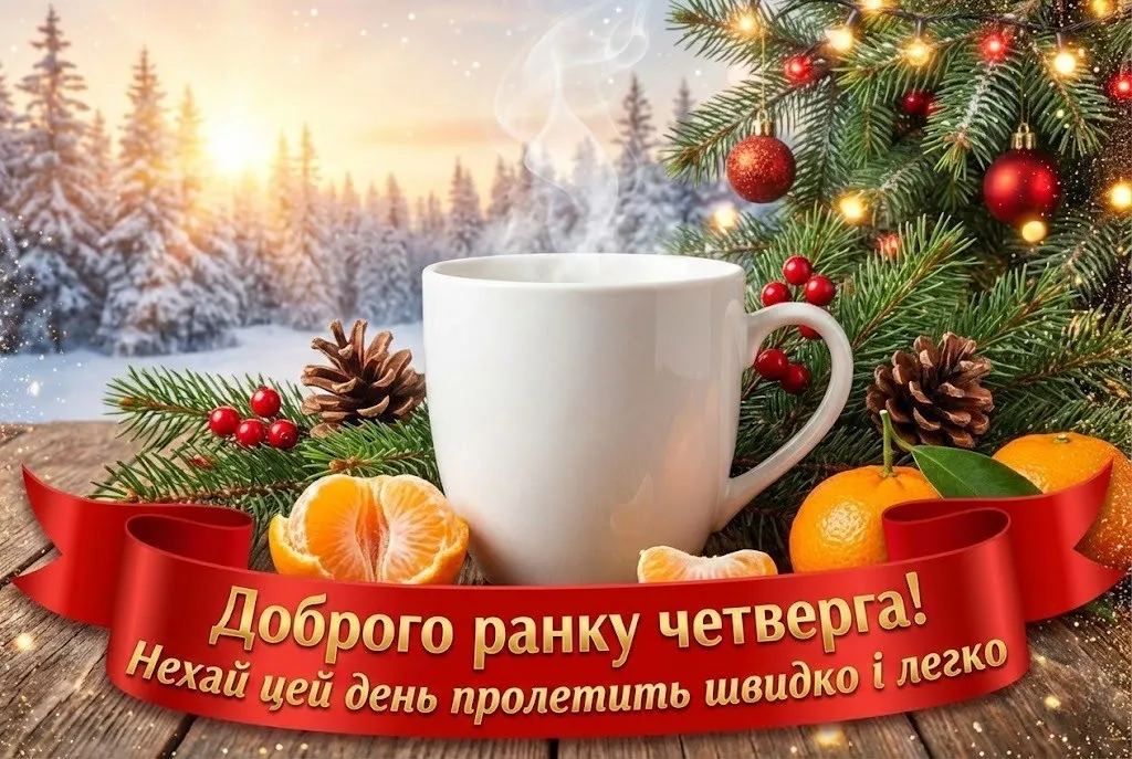 Доброго ранку четверга: зима, затишні листівки та найтепліші побажання для гарного настрою