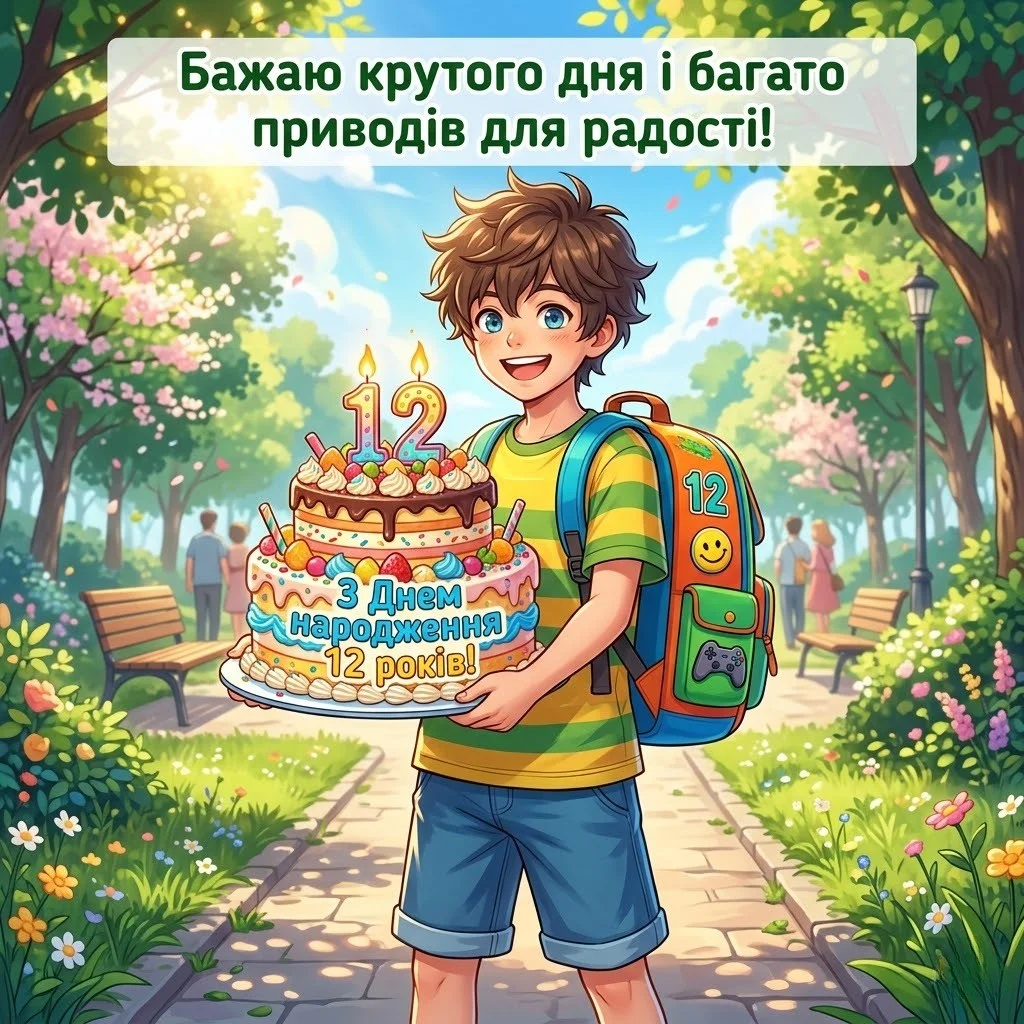 Привітання з днем народження хлопчику 12 років