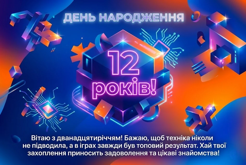 Привітання з днем народження хлопчику 12 років