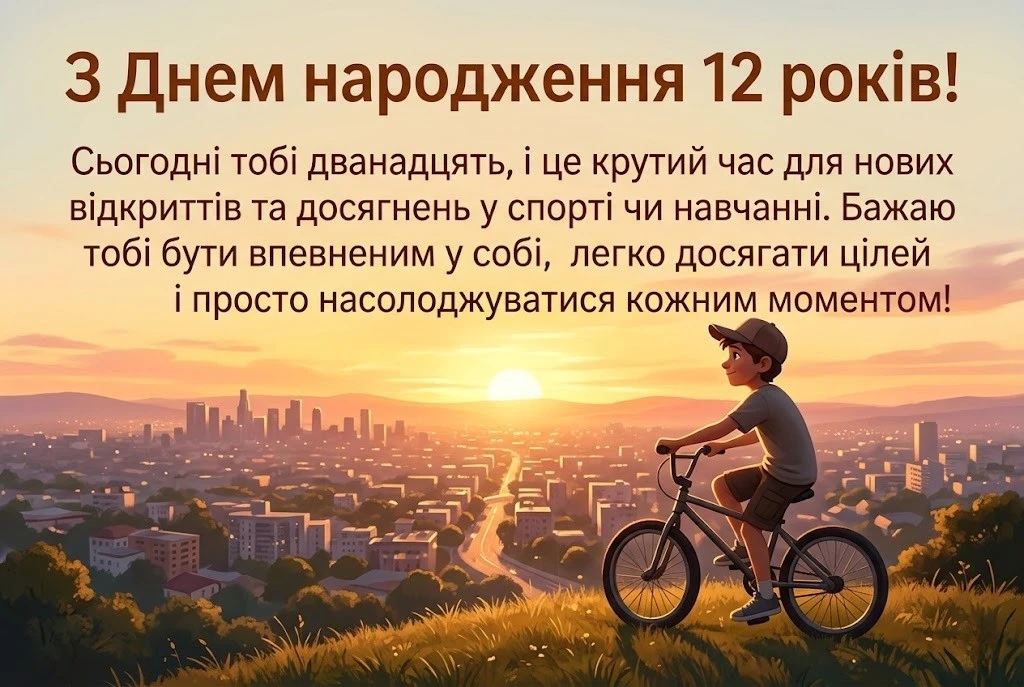 Привітання з днем народження хлопчику 12 років
