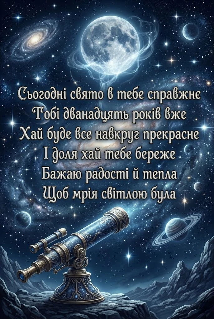 Привітання з днем народження хлопчику 12 років