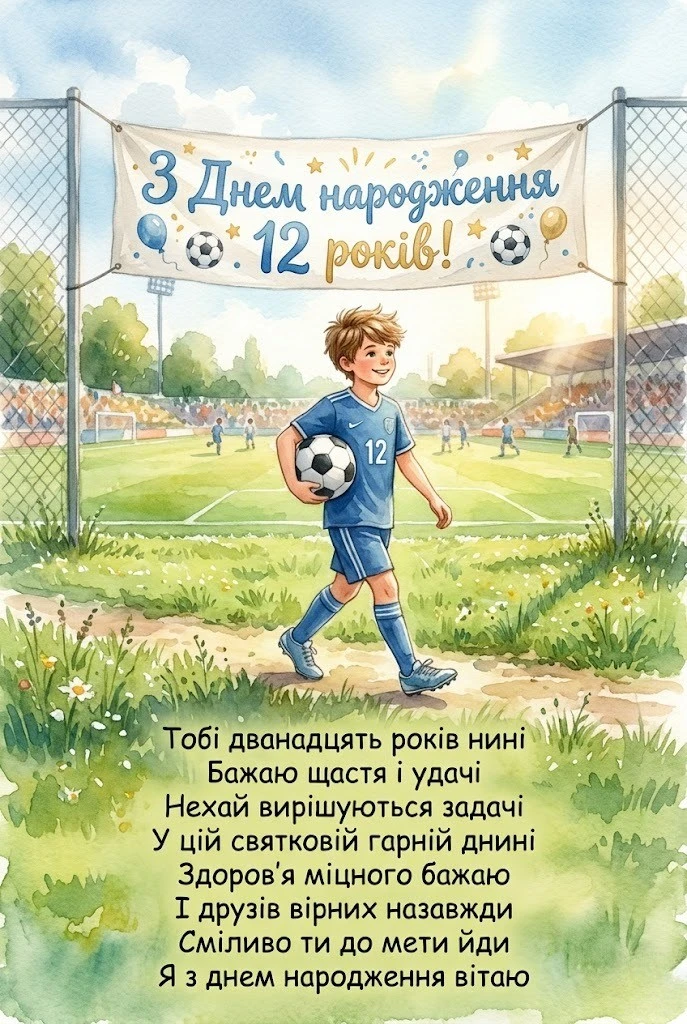Привітання з днем народження хлопчику 12 років