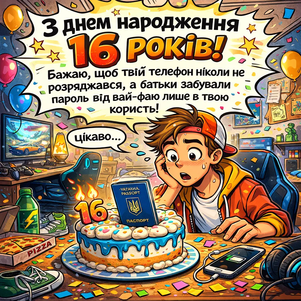 З днем народження 16 років: картинки, листівки та натхненні побажання
