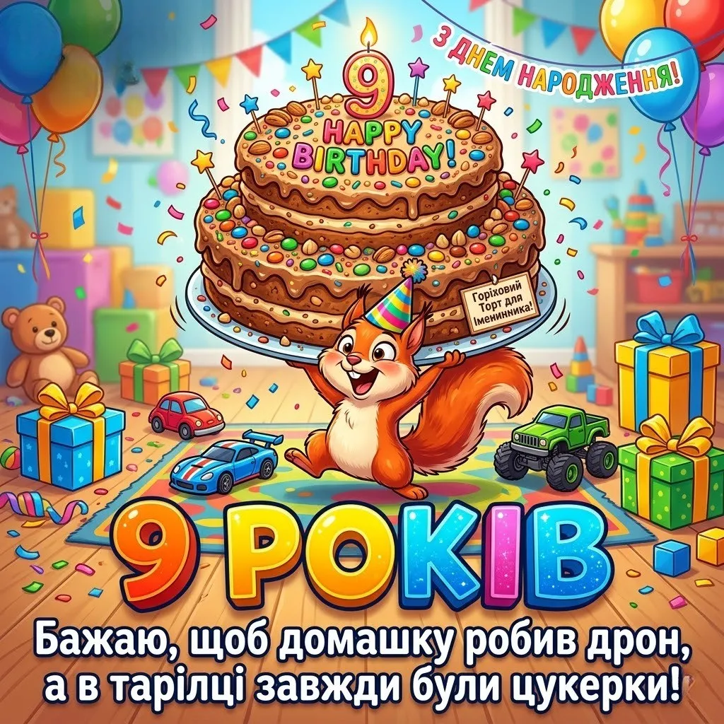 З днем народження, 9 років! Короткі, смішні та душевні привітання