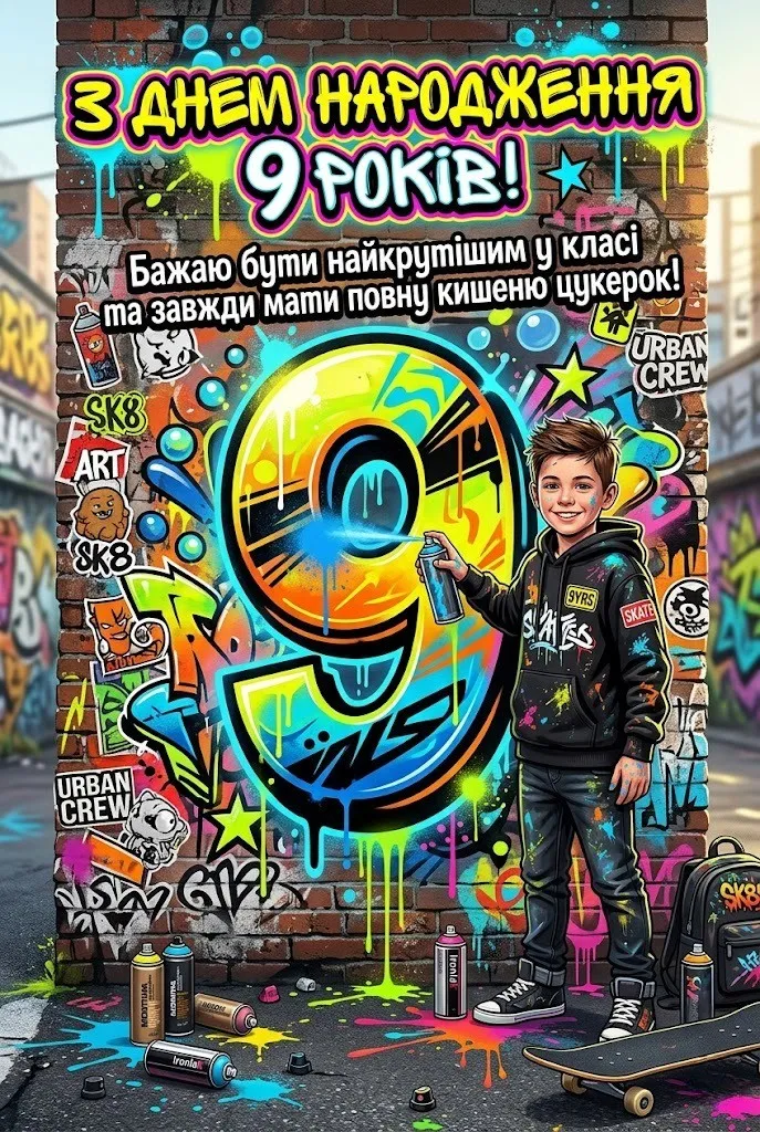 З днем народження, 9 років! Короткі, смішні та душевні привітання