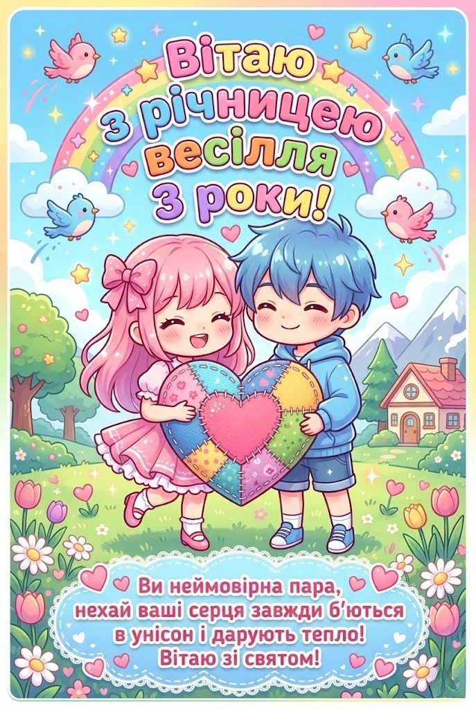 З річницею весілля 3 роки: найкращі привітання та щирі побажання