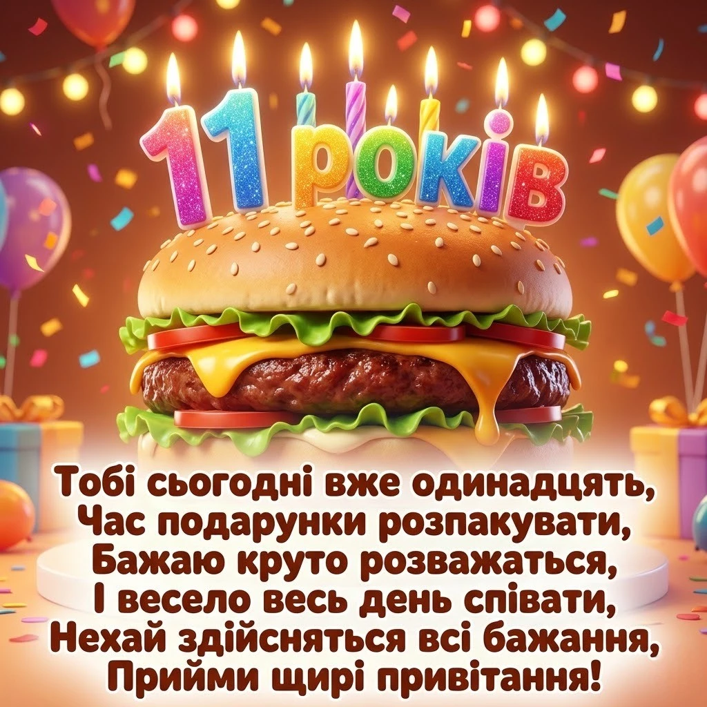 Вітання хлопчику з днем народження на 11 років: ідеї для соцмереж та листівок
