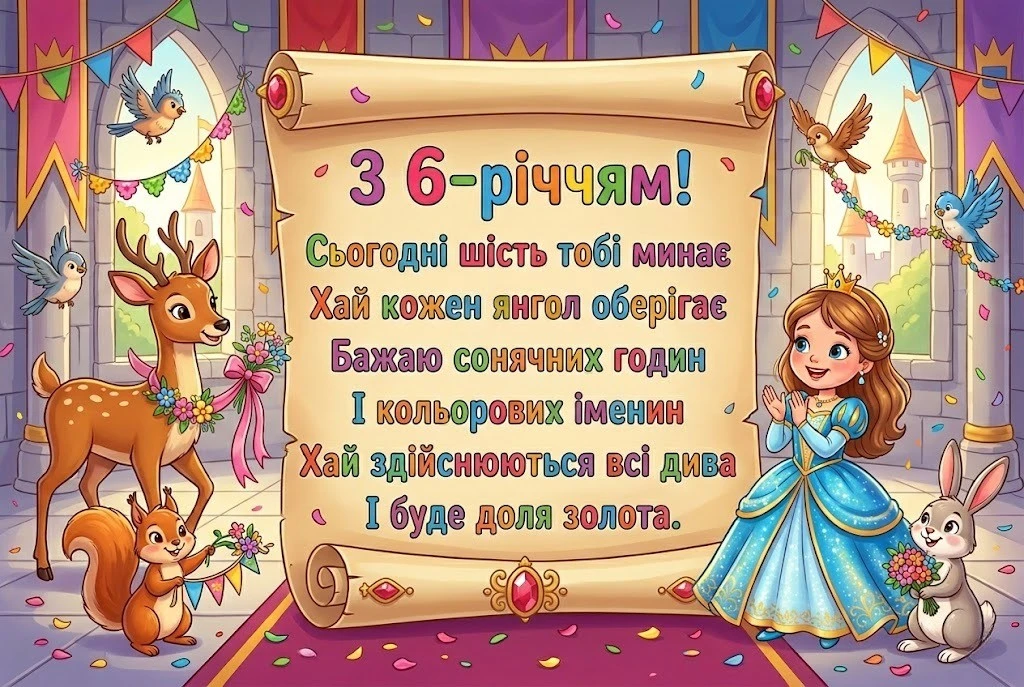 Привітання для маленької принцеси: донечці виповнюється 6 років