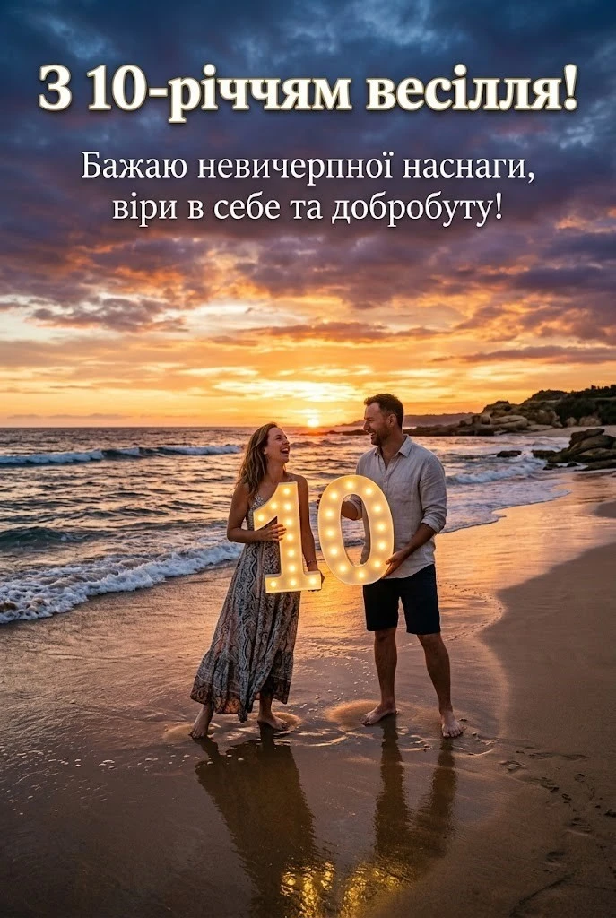 Ювілей 10 років весілля: привітання, що торкаються самого серця