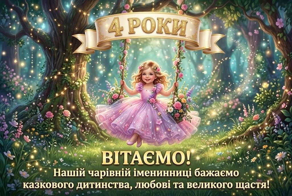 Найкрасивіші вітання для маленької принцеси на 4 роки