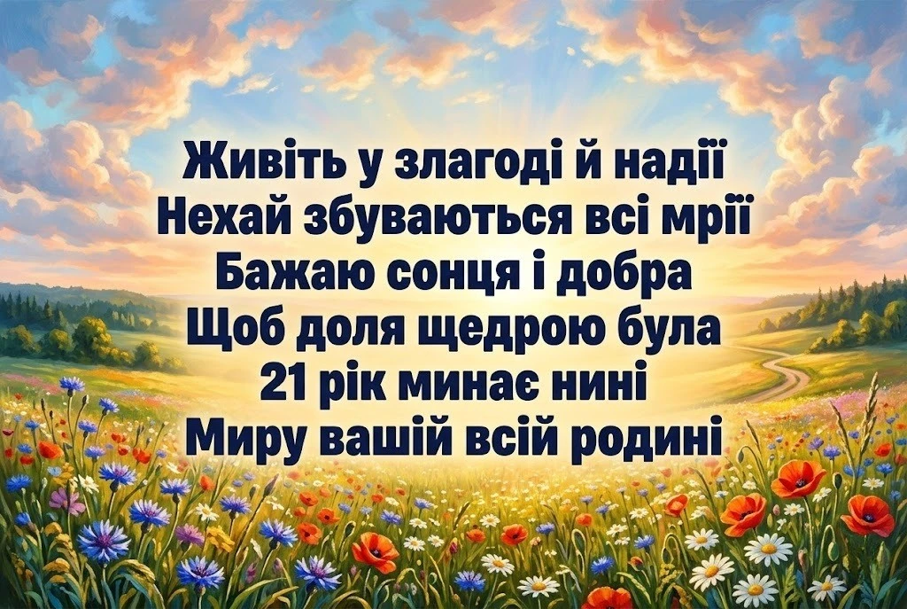Опалове весілля 21 рік: колекція найкращих текстів для привітання