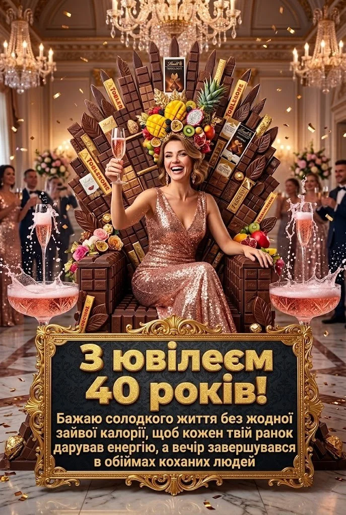 З днем народження, королево! Привітання жінці на 40-річний ювілей