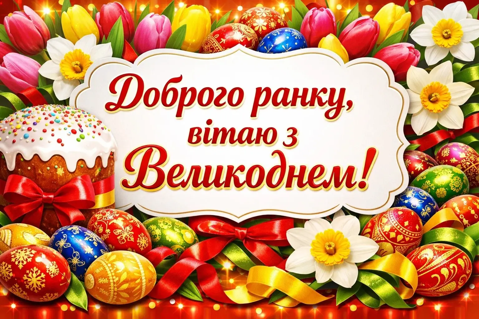 Доброго ранку: святкові картинки та щирі вітання з Великоднем
