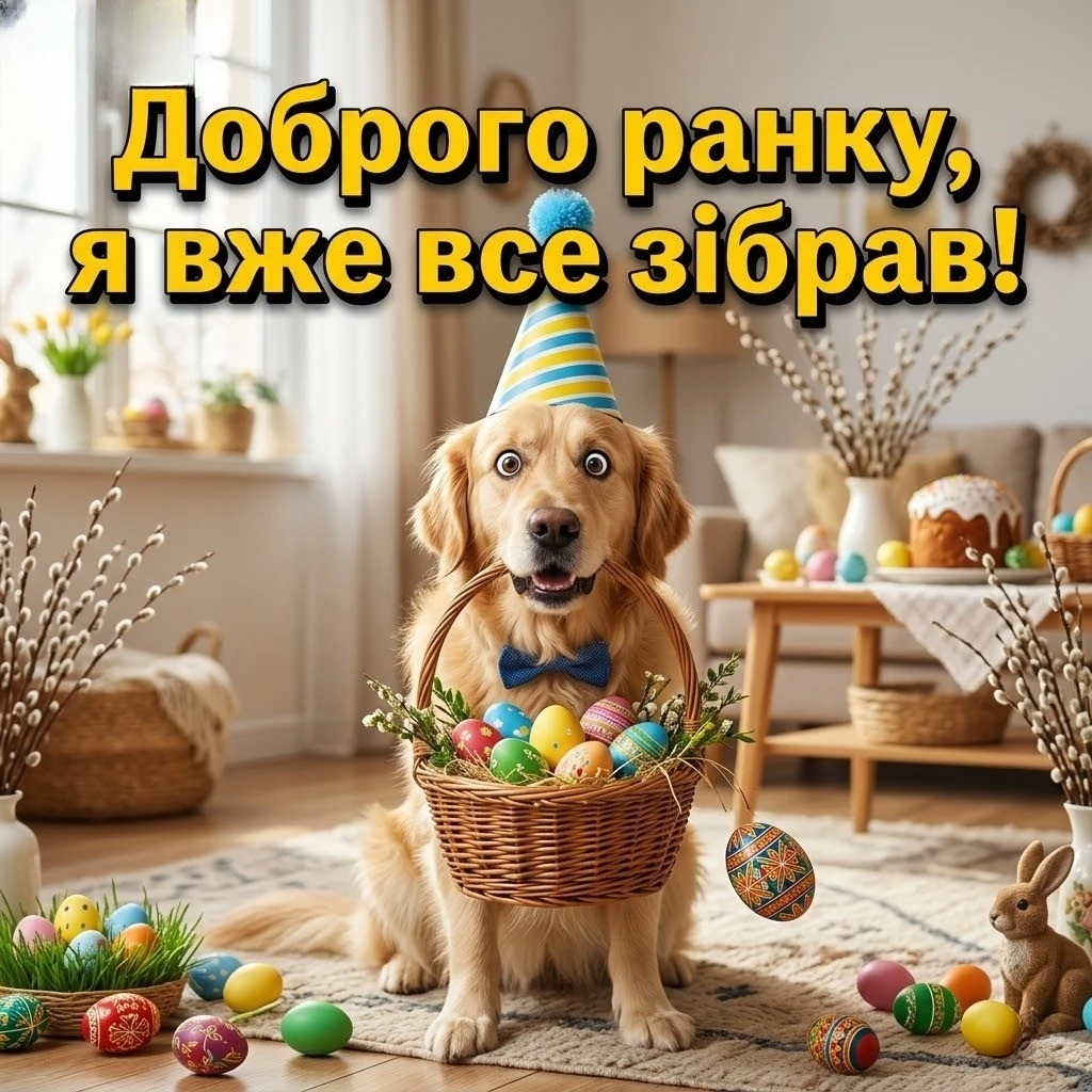 Доброго ранку: святкові картинки та щирі вітання з Великоднем