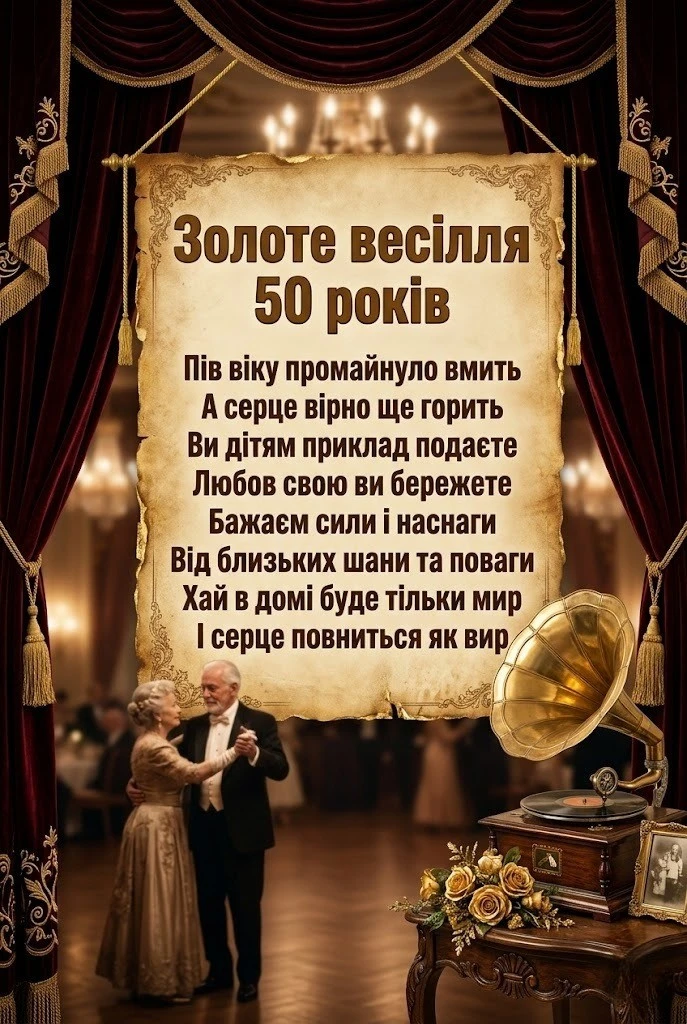 Золоте сузір’я любові: найкращі привітання з 50-ю річницею весілля