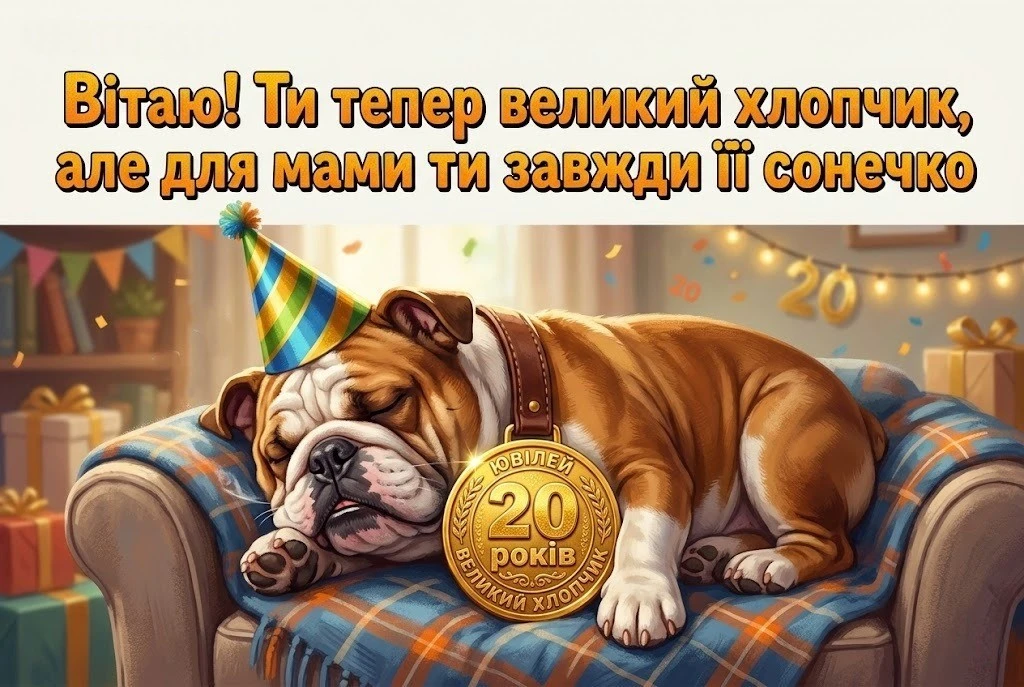 Привітання сину на 20 років: щирі материнські слова про мудрість та успіх
