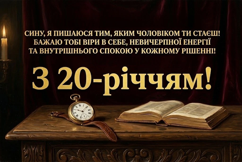Привітання сину на 20 років: щирі материнські слова про мудрість та успіх