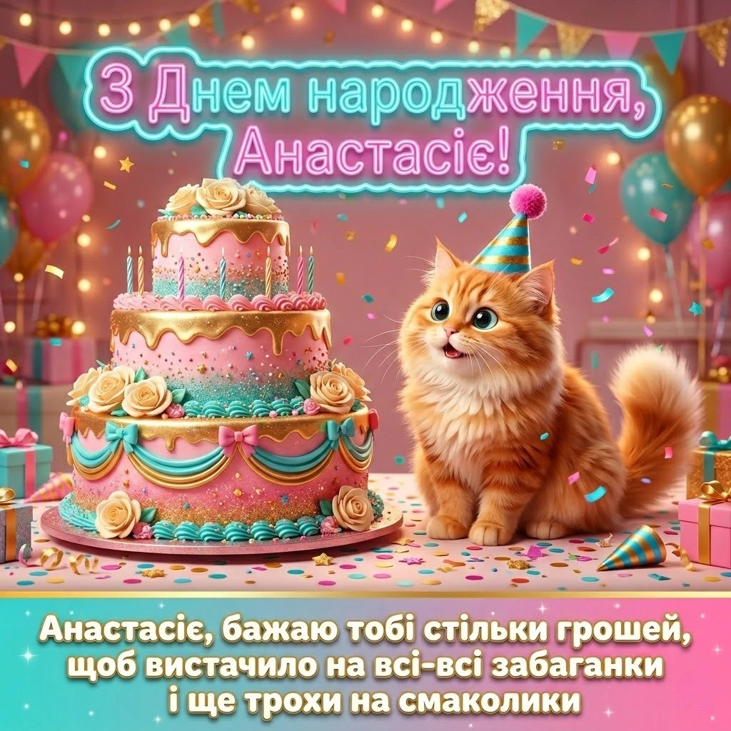 Найкращі привітання з днем народження для Анастасії: від щирого серця