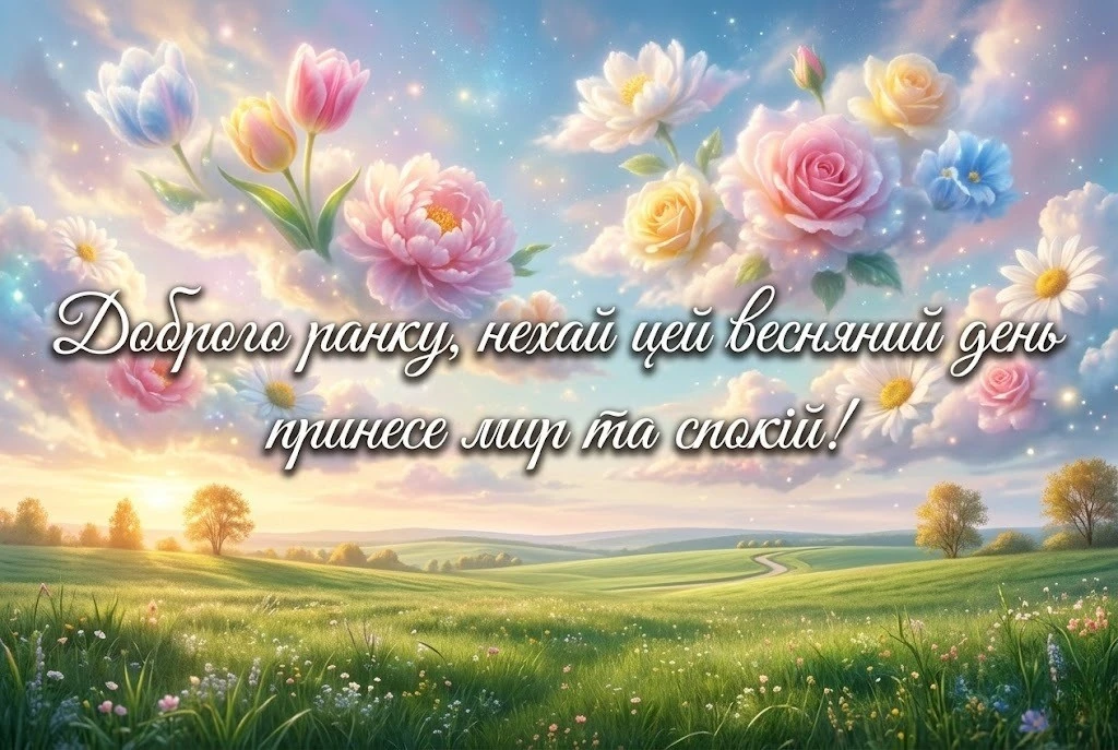 Доброго мирного весняного ранку: душевні побажання та красиві листівки