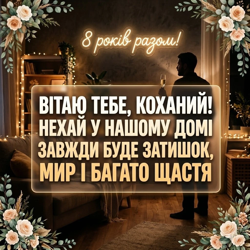 Привітання з 8-ю річницею весілля чоловікові: найкраща добірка побажань