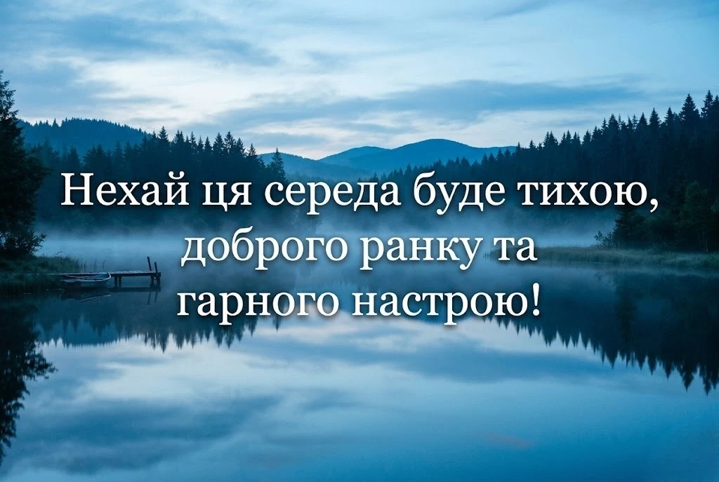 Доброго ранку та спокійного дня середи: сучасні українські картинки для душевного настрою