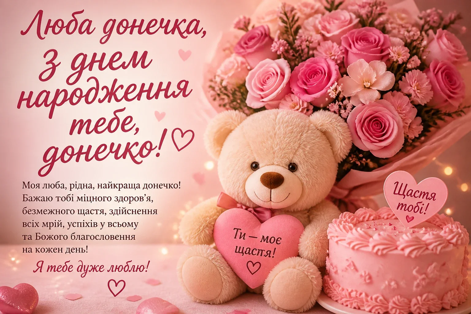 Люба донечка, з днем народження тебе, донечко