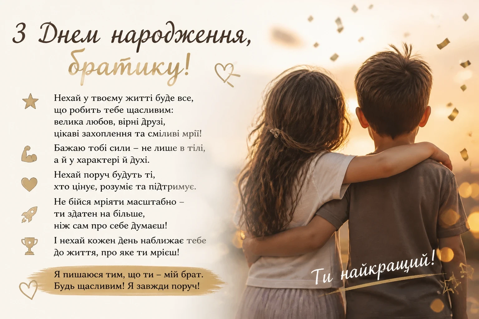 Оригінальні привітання з днем народження брата від сестри