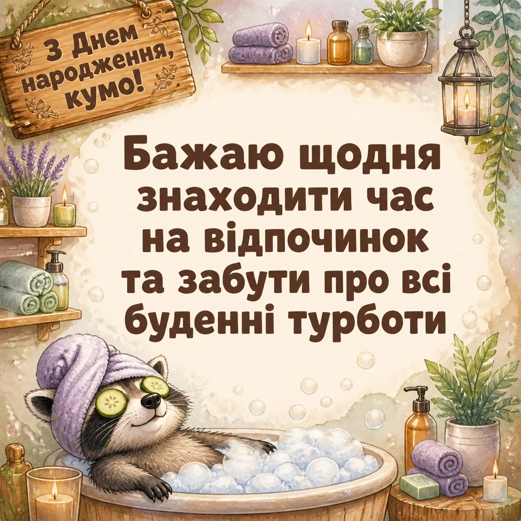 привітання кумі з днем народження своїми словами