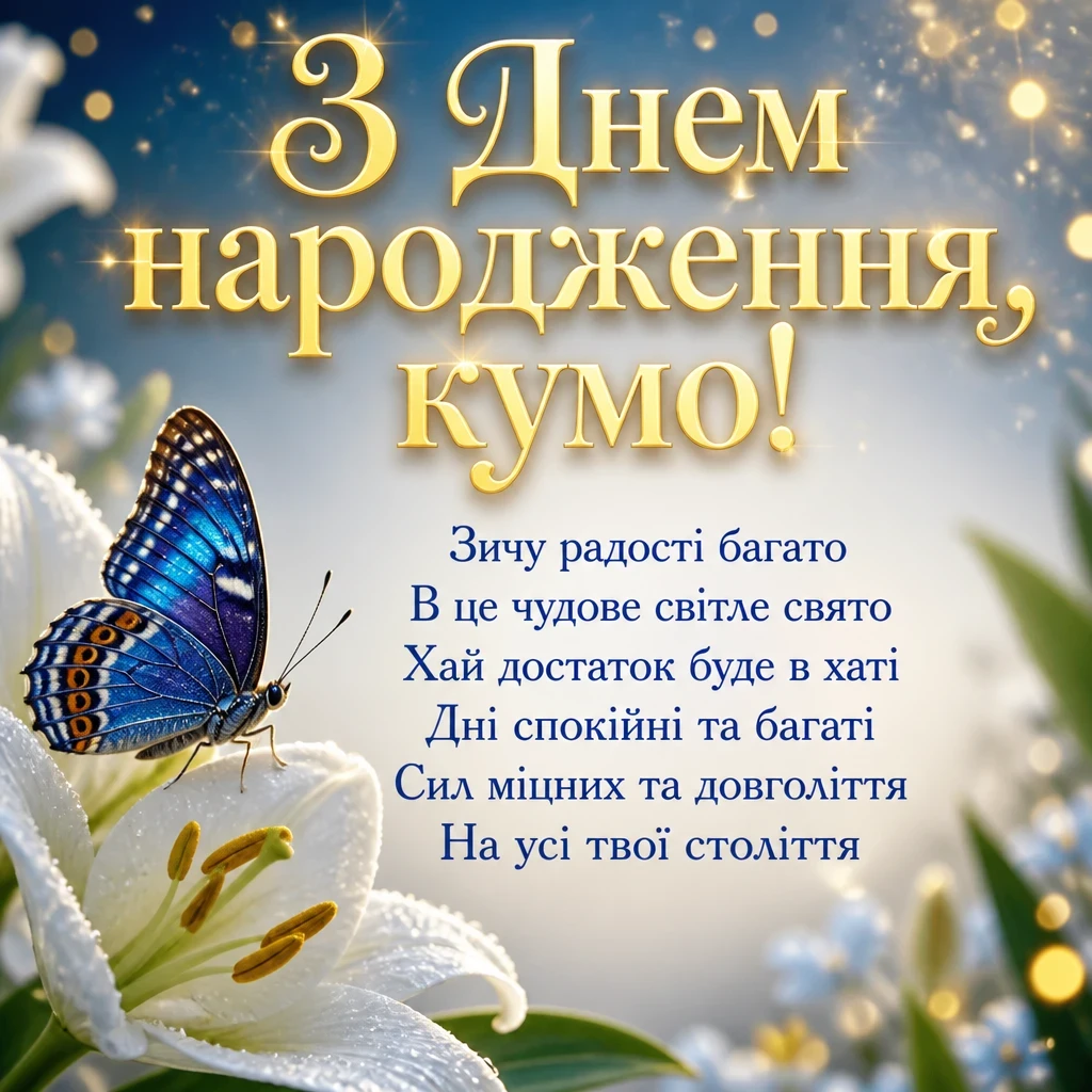 привітання кумі з днем народження своїми словами