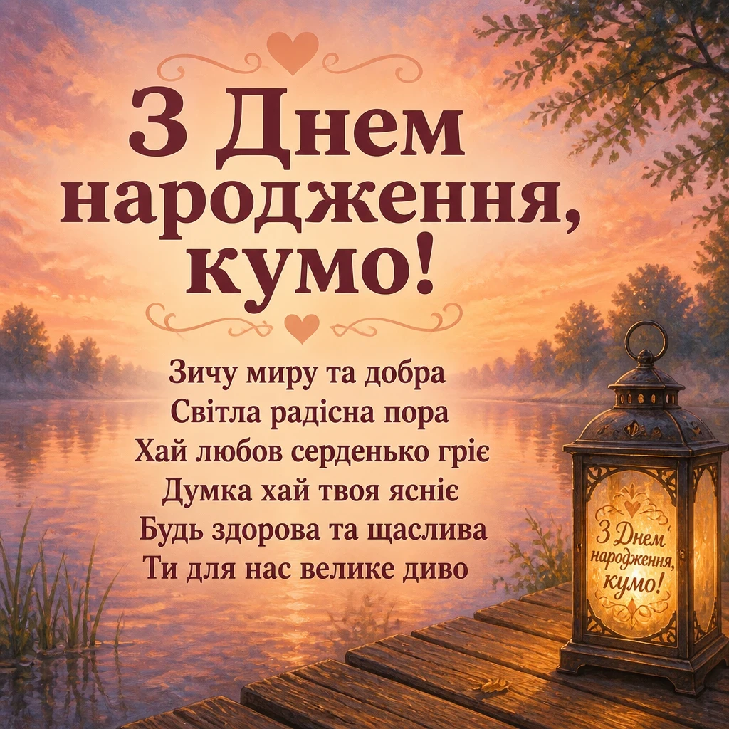 привітання кумі з днем народження своїми словами