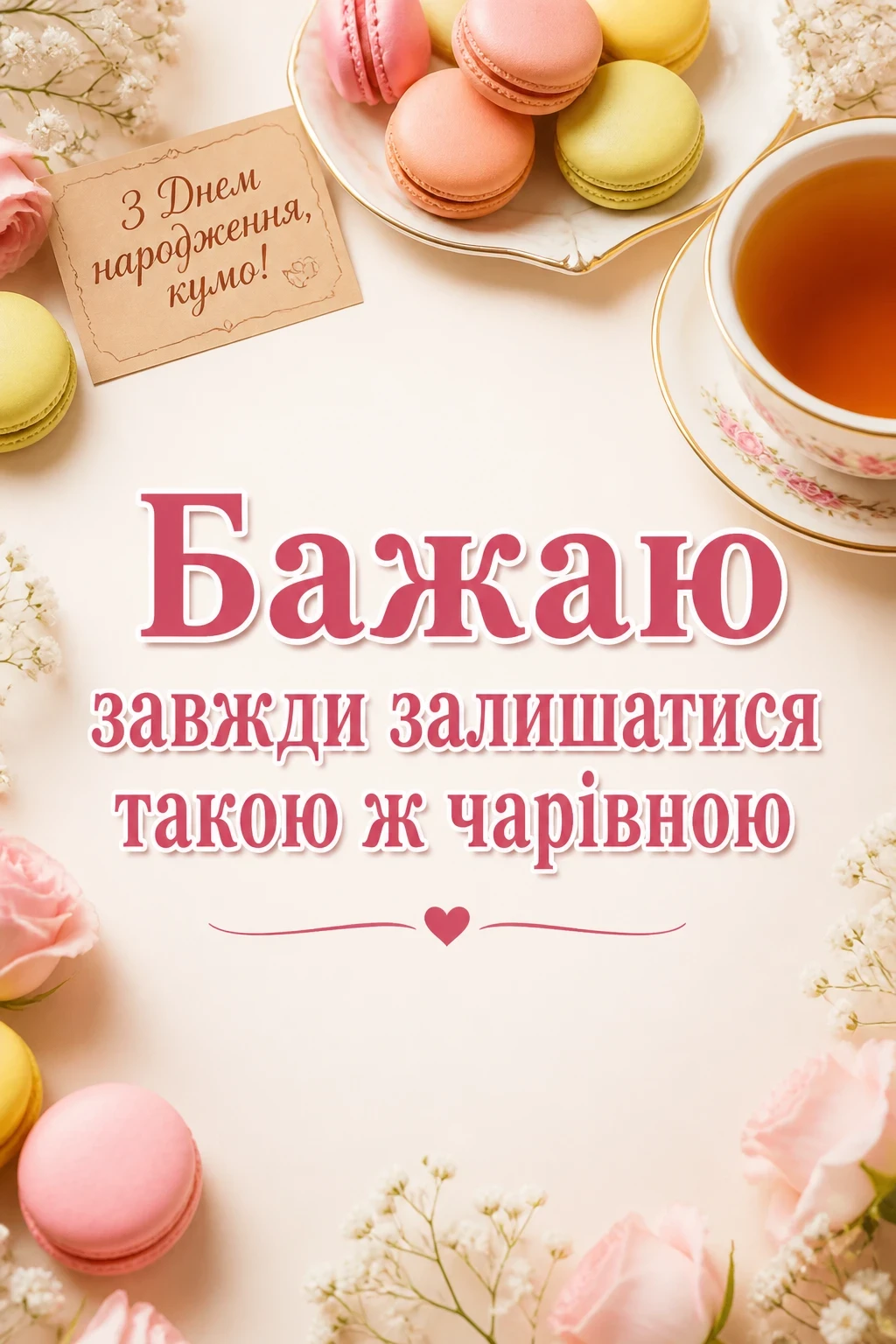 привітання кумі з днем народження своїми словами