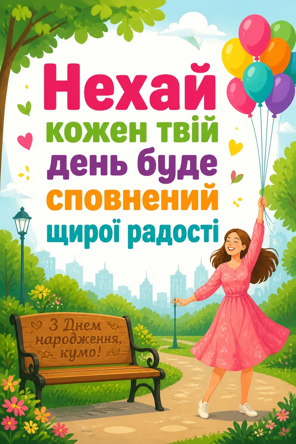 привітання кумі з днем народження своїми словами