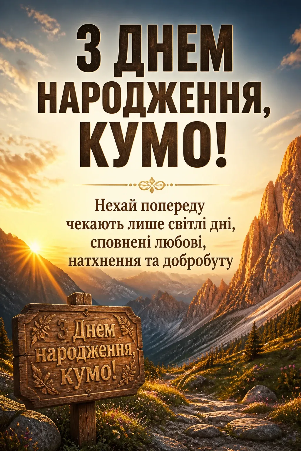 привітання кумі з днем народження своїми словами