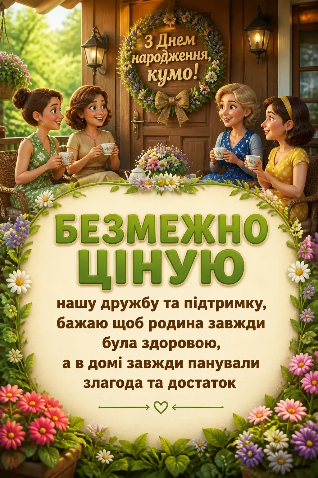 привітання кумі з днем народження своїми словами