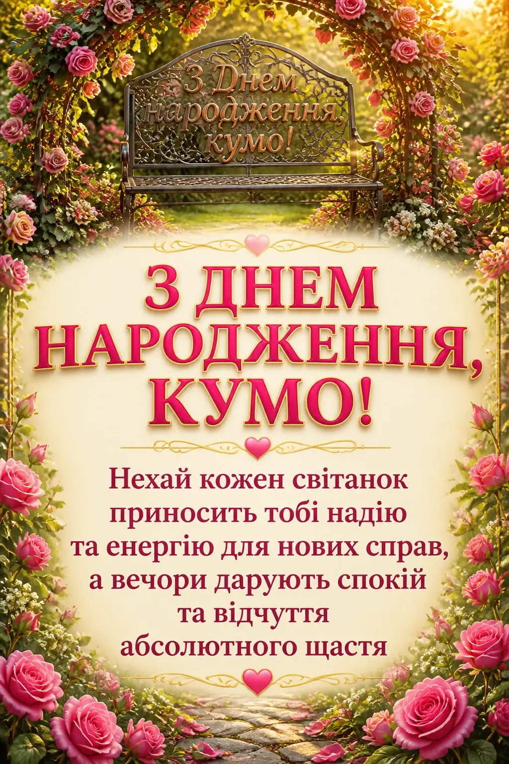 привітання кумі з днем народження своїми словами