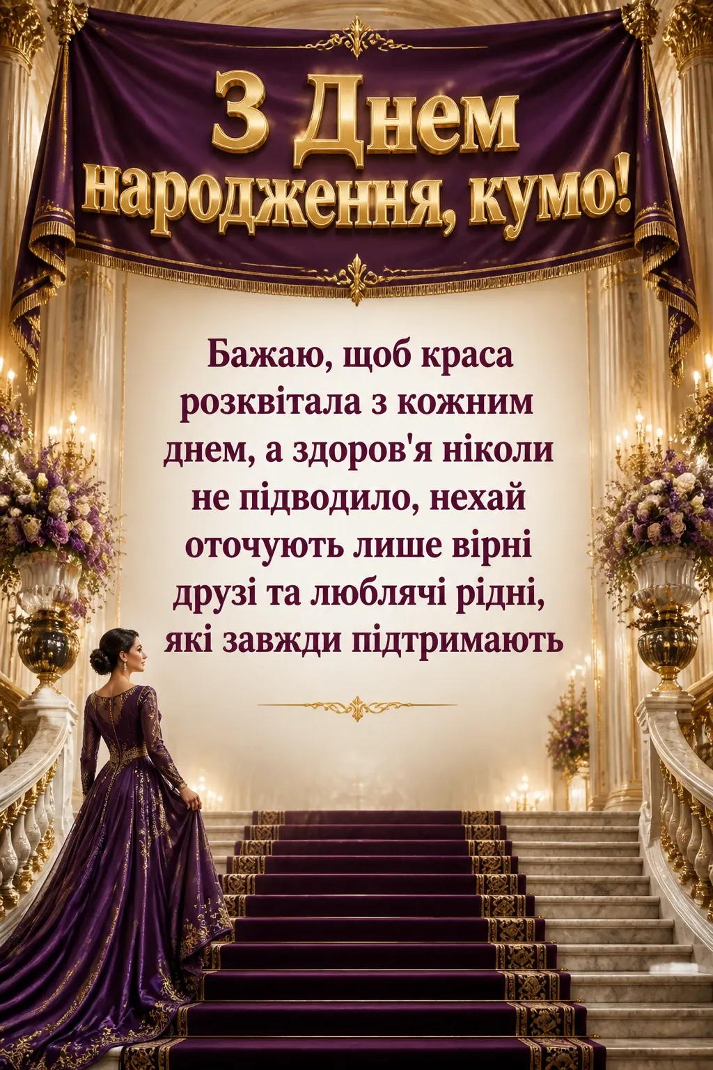 привітання кумі з днем народження своїми словами