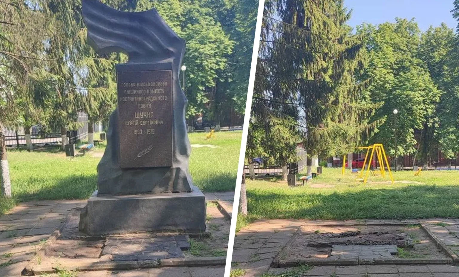 У Берестині виявили порожнечу під монументом радянському діячу