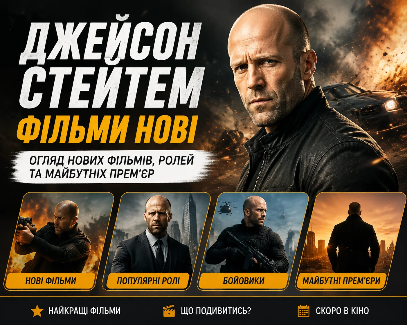 ТОП 10 фільмів з Джейсоном Стейтемом за рейтингом IMDb